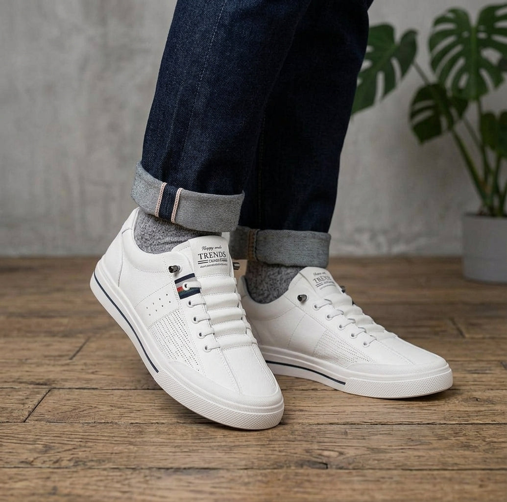 Zapatillas Blancas de Vestir para Hombre – Estilo Casual Premium y Diseño Transpirable "Trends"