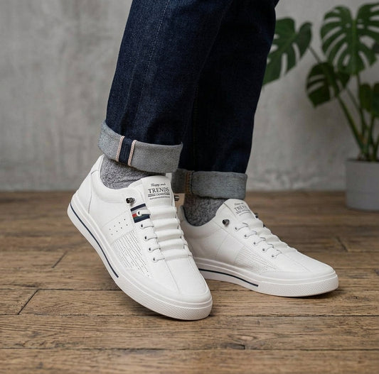 Zapatillas Blancas de Vestir para Hombre – Estilo Casual Premium y Diseño Transpirable "Trends"